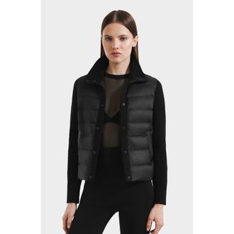 Rudsak Ellie Hybrid Knit & Light Down Jacket in Black at Nordstrom, Size X-Small