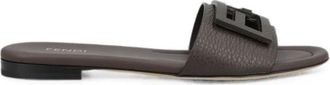Fendi Baguette Leder Slide - Dames - Sandalen - Bruin - 36 EU - Leer - Schoenen