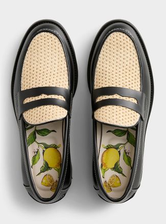 Duke + Dexter Mens Wilde braided upper penny loafers Men