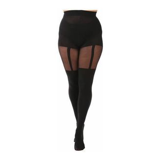 Pamela Mann Plus Size panty met jarretel effect zwart