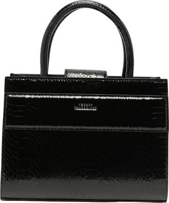 Twentyfourhaitch Mini Tote Bag Serane - Dames - Handtassen - Zwart - ONE Size - Leer - Tassen