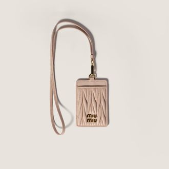 Miu Miu Matelass&eacute; nappa leather badge holder