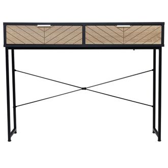 HOMCOM Mesa consola 100x30x75 cm negro y roble