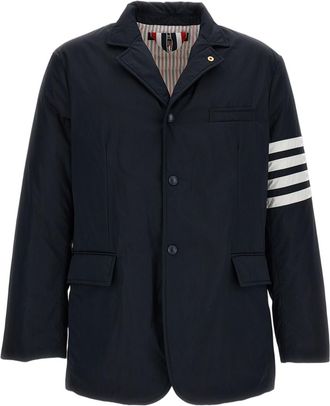 Thom Browne Down-Filled Overcoat with Signature 4-Bar Stripe Motif