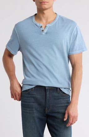 Lucky Brand Burnout Notch Neck T-Shirt in Dusty Blue at Nordstrom Rack, Size Xx-Large
