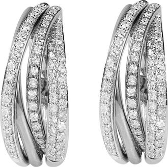 Effy 14K White Gold Diamond Crossover Hoop Earrings in 14K Gold at Nordstrom