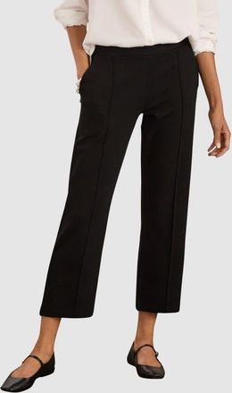 Baukjen Ebru Ponte Straight Leg Crop Trousers in Caviar Black at Nordstrom, Size 12