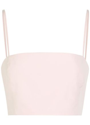 Gabriela Hearst Nadir Cropped Cotton-poplin top - Light Pink - 42 (UK10 / S)