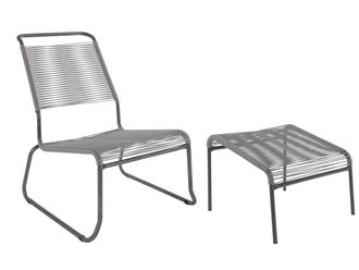 Schubiger M&ouml;bel Spaghetti-Kufen-Lounger-Hochlehner + Hocker S&auml;ntis