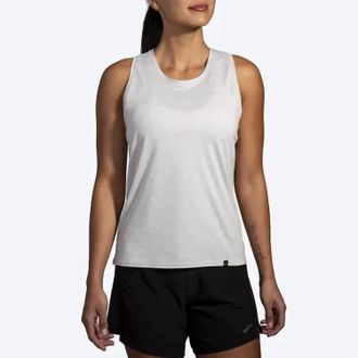Brooks Luxe Tank In Heather Light Ash