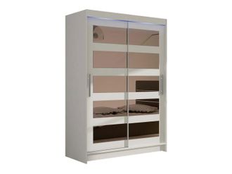 Mirjan24 Mobilier1 - Armario Closico 111, Blanco, 200x120x58cm, Puertas De Armario: Correderas, N&uacute;mero De Estantes: 0, Led