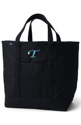 Lands End Open Top Canvas Tote Bag in Black/black at Nordstrom, Size Medium