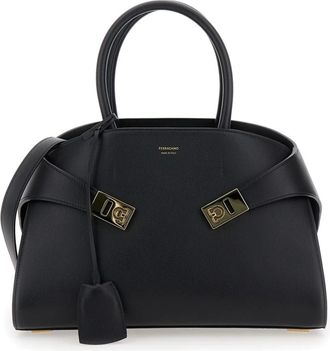 Ferragamo Handbags, female, Black, Size: ONE SIZE Hug Handbag