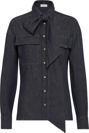 Brunello Cucinelli Pussy-bow Shirt