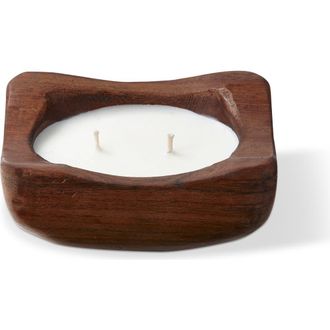Tag Flora Scented Soy Paraffin Wax Candle in Wood Base in Brown at Nordstrom