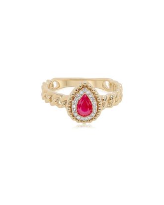 Diana M. Jewels 14K 0.46 Ct. Tw. Diamond & Ruby Half-Eternity Ring