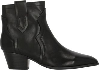 Ash Flare Enkellaars - Dames - Laarzen met Hak - Zwart - 40 EU - Leer - Schoenen