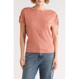 Max Studio Ruched Shoulder Top in Clay at Nordstrom Rack, Size X-Small