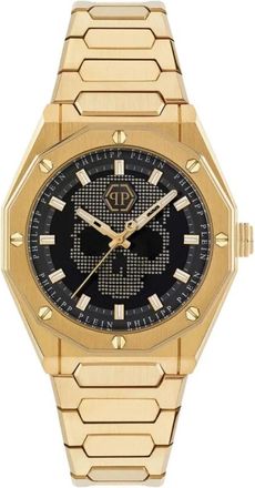 Philipp Plein Luxe Quartz Horloge - Heren - Horloges - Geel - ONE Size - Leer - Accessoires