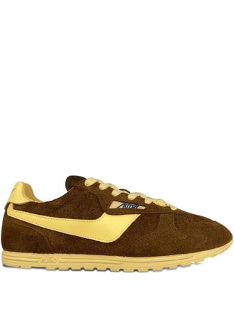 Autry Windspin logo-patch sneakers - women - Foam Rubber/Calf Suede/Calf Leather/Fabric - 36 - Brown