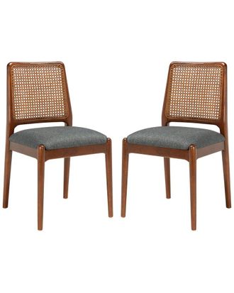 Safavieh Set of 2 Reinhardt Rattan Dining Chairs