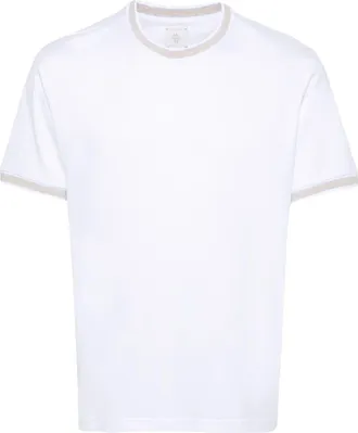 Eleventy striped-edge T-shirt - men - Cotton - S - White