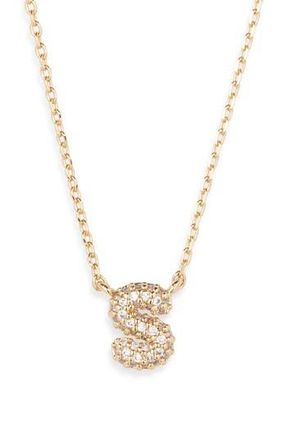 BP. Pav&eacute; Crystal Initial Necklace in S- 14K Gold Dipped at Nordstrom Rack