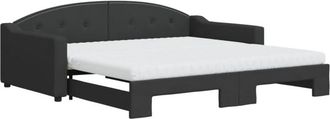 vidaXL Vidaxl - Sof&aacute; Cama Nido Con Colch&oacute;n Tela Negro 100x200 Cm