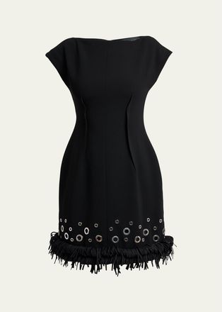 Proenza Schouler Grazziela Grommet Embellished Fringed Mini Dress