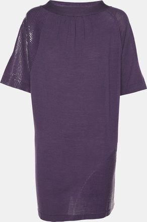 Marina Rinaldi Purple Stretch Knit Sequin Neck Tie Tops