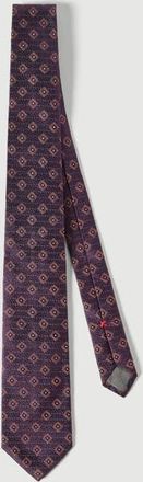 Brunello Cucinelli Silk tie with geometric pattern in Purple at Nordstrom