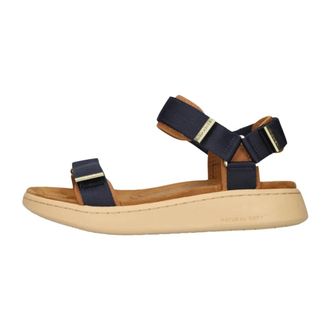 Woden Line Sandalen - Dames - Schoenen - Blauw - Maat: 38 EU Leer