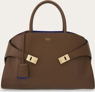 Ferragamo Women Hug bicolor handbag (L) Brown
