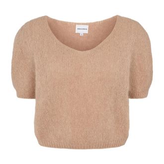 Americandreams Lolanda Pullover - Dames - Ronde hals truien - Bruin - S - Wol - Truien & Vesten