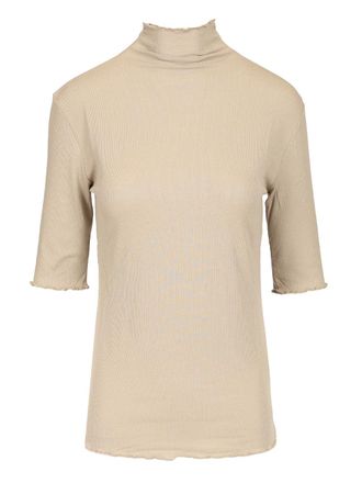Filippa K Ribbed Turtleneck T-Shirt Grey-Donna