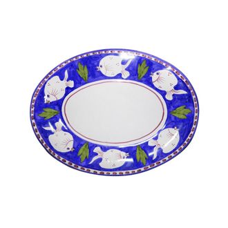 Arcucci poiseidone blue oval tray 43 cm