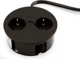 Bachmann Modulo Embutir Twist 2tomas Negro Mate, Twist Es Un M&oacute;dulo De Enchufes Ideal Para Ambientes De Oficina, Cocina Y Hogar En General.con Un Dise&ntilde;o Compac