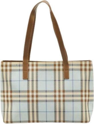 Burberry Pre-owned Tote Bags, female, Blue, Size: ONE SIZE Pre-owned Leather Shoulder Bag