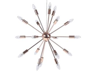 Beliani L&aacute;mpara colgante metal cobrizo