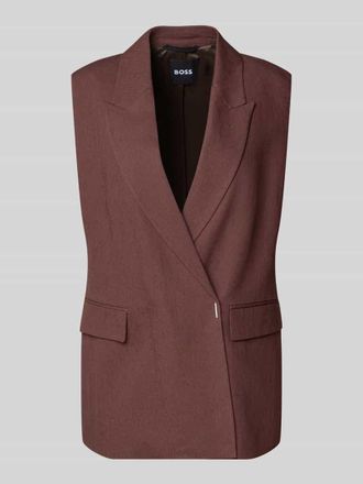 HUGO BOSS Slim Fit Kurzblazer aus Leinen-Viskose-Mix Modell JIA8 in Schoko, Gr&ouml;&szlig;e 32