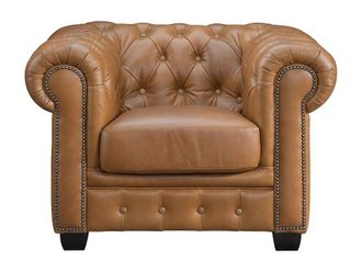 VENTE-UNIQUE.COM Sill&oacute;n cl&aacute;sico piel camel