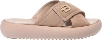 Baldinini Suede Mule - Dames - Sandalen - Beige - 37 EU - Leer - Schoenen