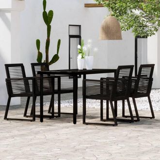 Berkfield Home 5 Piece Garden Dining Set Black