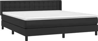 vidaXL Vidaxl - Cama Box Spring Con Colch&oacute;n Cuero Sint&eacute;tico Negro 180x200 Cm