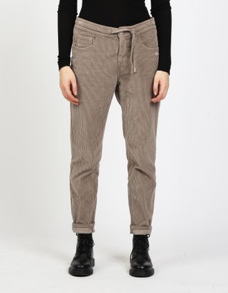 Gang Cordhose GANG 94AMELIE JOGGER, Damen, Gr. 26, N-Gr, light taupe, Cord, Obermaterial: 60% Baumwolle, 38% Lyocell, 2% Elasthan, unifarben, relaxed fit, 