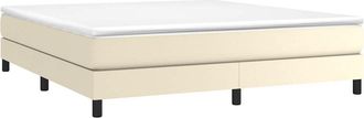 vidaXL Estructura De Cama Con Somier Cuero Sint&eacute;tico Crema 160x200 Cm Vidaxl