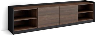 Skraut Home Skraut Home - Mueble Tv, Televisi&oacute;n, Muebles De Sal&oacute;n, Almacenaje, 207x50x37 Cm, Para Tv Hasta 80, Con Almacenamiento, Estilo Moderno, Roble Oscuro Y 