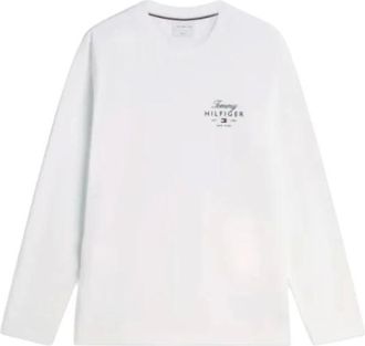 Tommy Hilfiger Script Long Sleeve Tee - Tops - Hombre - Blanco - XL