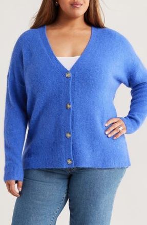 Caslon Alpaca Blend Cardigan in Blue Dazzle at Nordstrom Rack, Size 1X