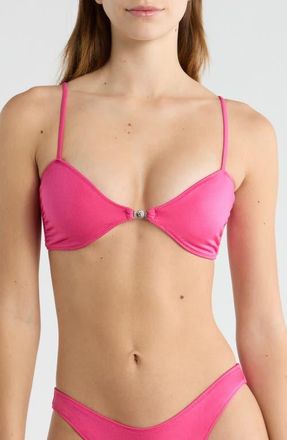 PacSun Brea Shine Bralette Bikini Top in Pink at Nordstrom, Size X-Small